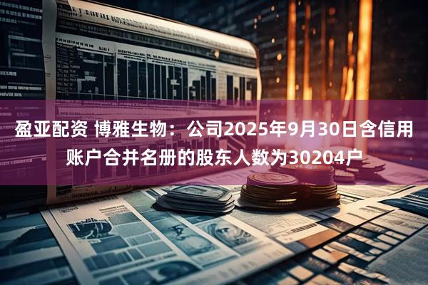 盈亚配资 博雅生物：公司2025年9月30日含信用账户合并名册的股东人数为30204户